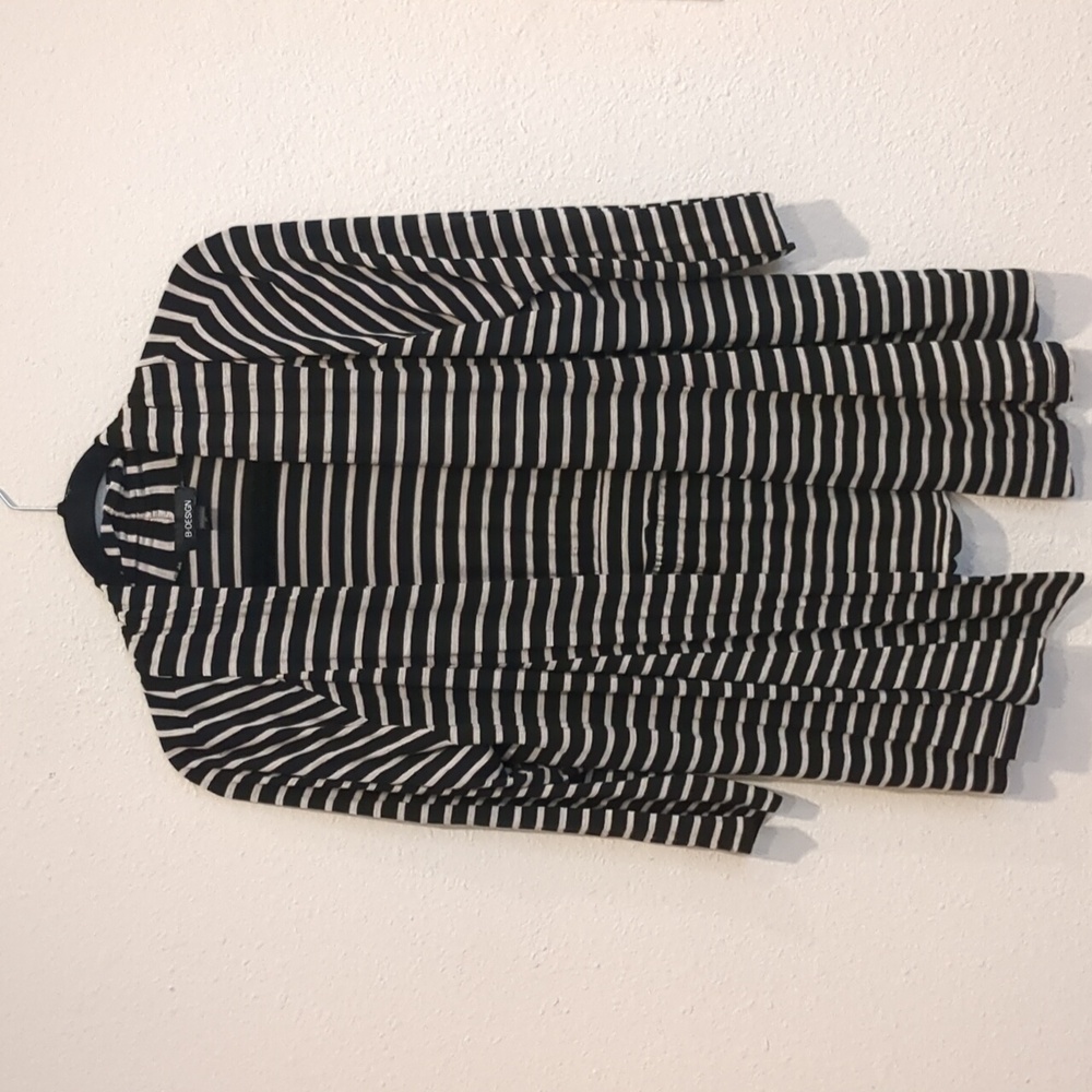 B Design Open Front Striped Lightweight Cardigan Size XL